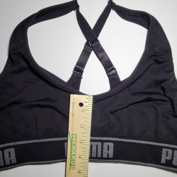 Puma Womens Black Athletic Exercise Sports Bra Size Medium - Picture 10 of 10